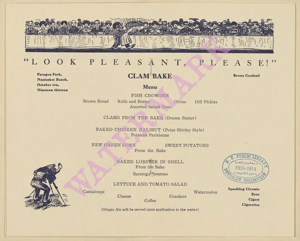  Paragon Park Boston 1913 - ABA Sea Book Menu