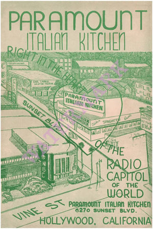 Paramount Italian Kitchen, Hollywood 1955