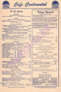 Paramount Pictures Cafe Continental, Hollywood 1956