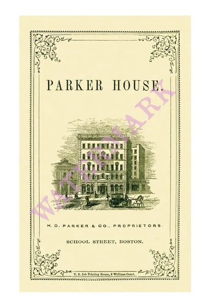 Parker House, Boston 1860