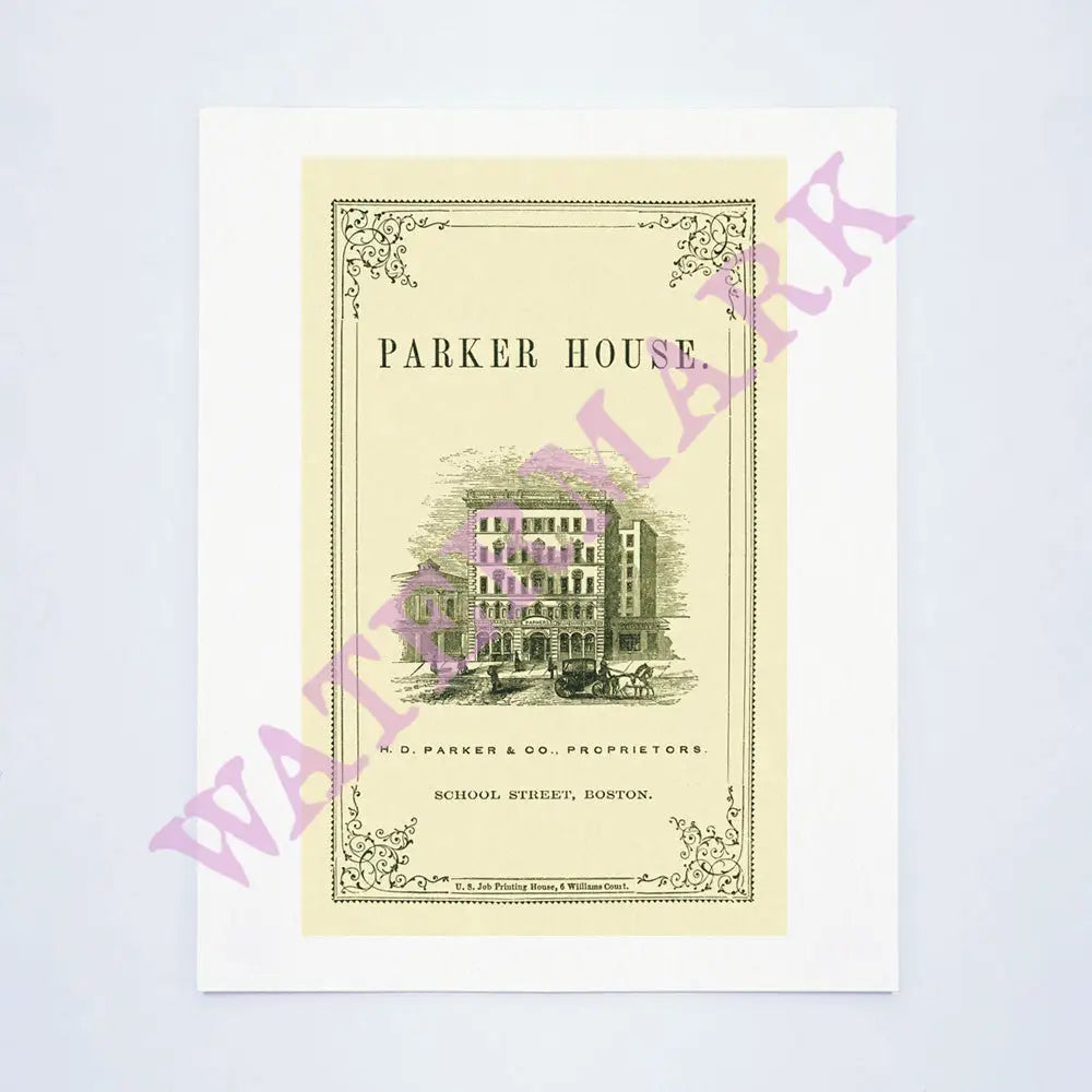 Parker House, Boston 1860
