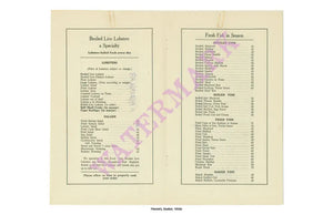 Pieroni's Sea Grills, Boston 1950s Menu