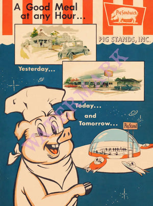 Pig Stands Texas 1960s Posters Prints & Visual Artwork