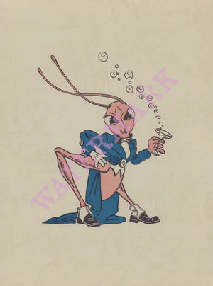 Pink Cricket, Santa Barbara 1960s Menu Art