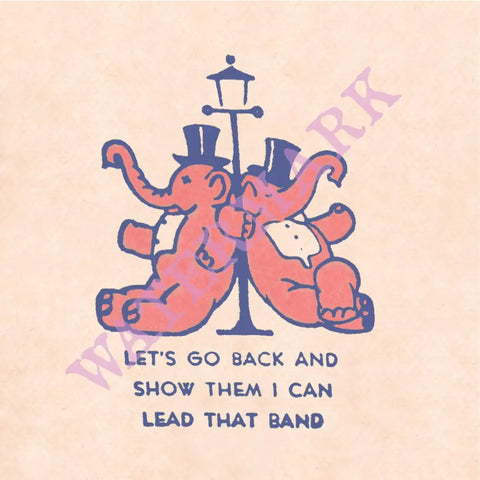 Pink Elephant (I Can Lead That Band), 1930s Restaurant Art 