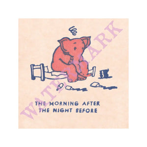 Pink Elephant (Morning After), The Cellar Bar, San Francisco’s Geary Theatre 1930s Menu Art