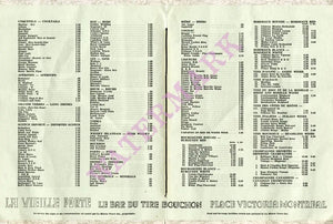 La Vieille Porte, Montreal 1970s Wine List