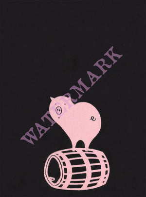 Pink Pig On Barrel La Vieille Porte Montreal 1970s Vintage Americana Menus