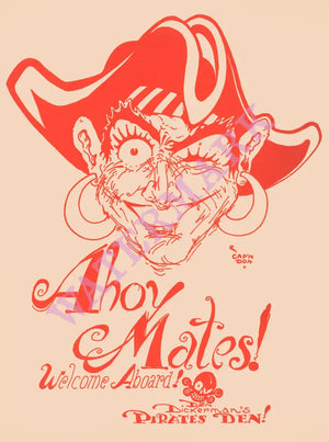 Pirate's Den, Los Angeles 1940s menu art