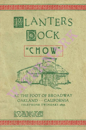 Planters Dock Oakland 1943 Vintage Americana Menu Art
