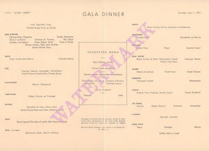Queen Mary, 1957 menu