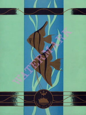 R.M.S Aquitania 1938 Menu Art