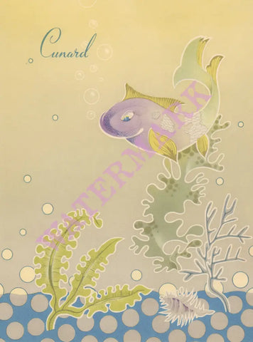 R.M.S. Queen Mary 1953 Menu Art
