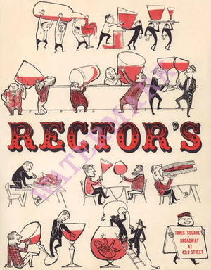 Rector's, New York 1950s Menu Art