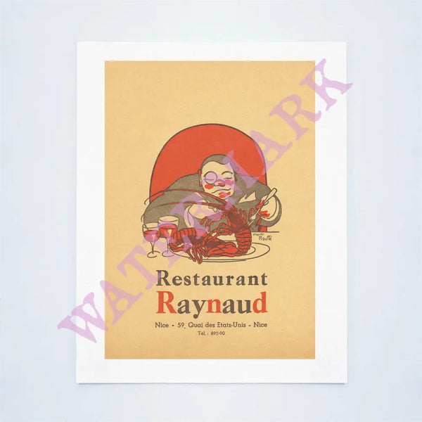 Restaurant Raynaud Nice France 1950s