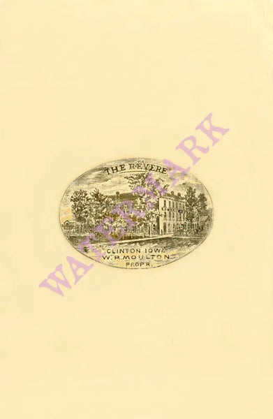 Revere House Hotel Clinton Iowa 1884 Vintage Americana Menus