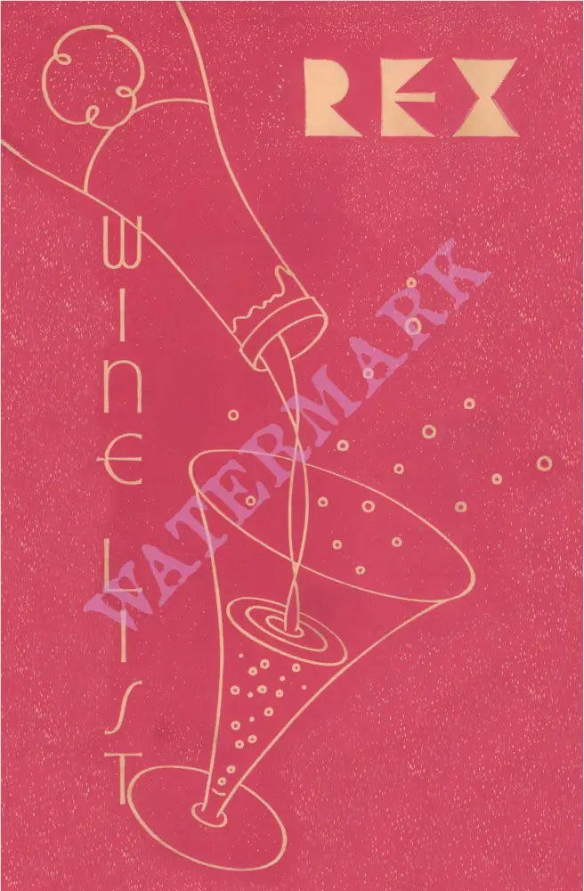 Rex Restaurant, San Francisco 1942 Menu Art