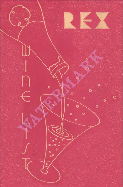 Rex Restaurant, San Francisco 1942 Menu Art
