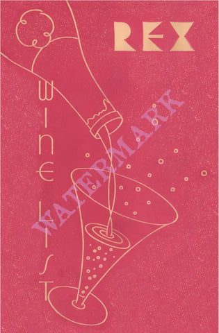 Rex Restaurant, San Francisco 1942 Menu Art