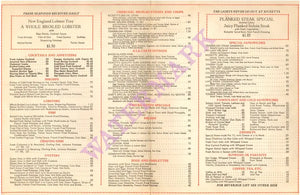 Ricketts, Chicago 1940 Menu