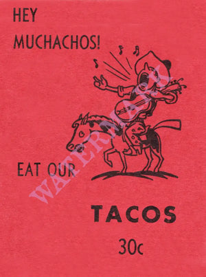 Rick's Rancho, Santa Maria 1950s Taco Menu art