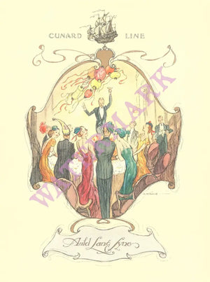 RMS Mauretania 1933 Menu Art