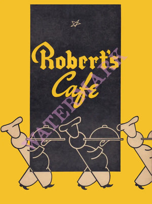 Robert's Cafe, USA 1950s Menu Design