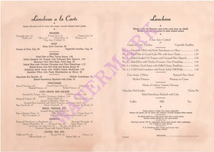 Rock Island Rocky Mountain Rocket, 1940s Train Menu