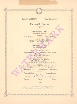 Royal Mail Ship Ausonia Alistair K MacDonald 1937 Posters Prints & Visual Artwork