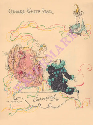 Royal Mail Ship Ausonia Carnival Alistair K MacDonald 1937 Posters Prints & Visual Artwork