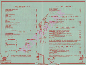 Rusty's Tahitian Room, Santa Catalina Island 1946 Menu
