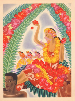 S.S. Matsonia, June 5 1946 Frank H McIntosh menu art