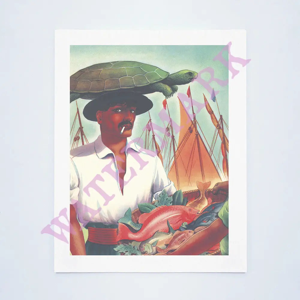 S.S. Uruguay 'Fishmonger with Turtle' 1941