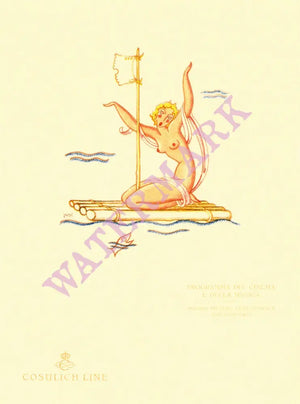 S/S Vulcania 1933 menu art