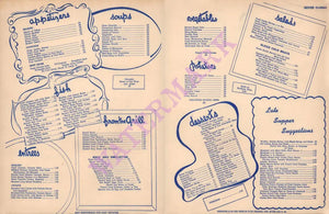 Sam's Crescent Cafe, Washington D.C. 1940s Menu