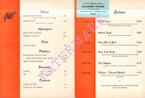 San Francisco Giants Stadium Club, Candlestick Park 1970s Menu
