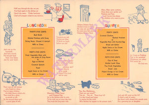 Santa Fe Railway Children’s Menu 1950s Vintage Americana Menus