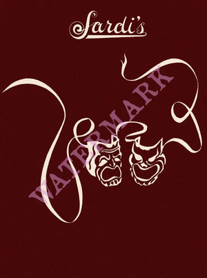 Sardi's, New York 1960s Menu Art