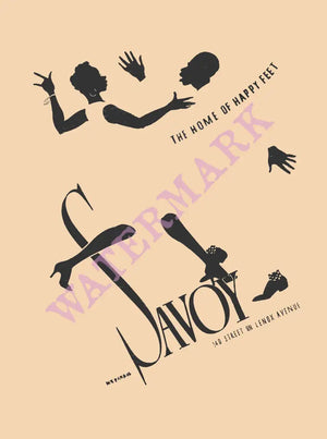 Savoy Ballroom, New York 1940s menu art