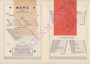 Savoy Ballroom, New York 1940s menu