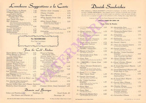 Scandia, West Hollywood 1970s Menu