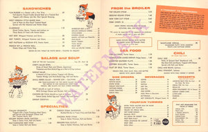 Schafer's Coffee Shop, Phoenix 1960s Menu