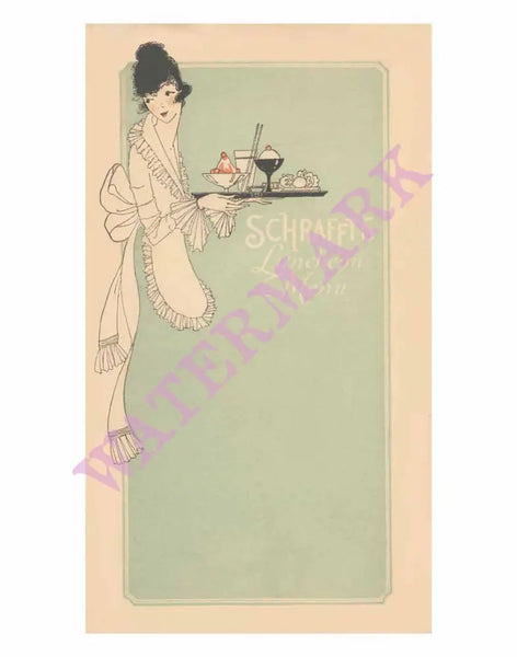 Schrafft's New York 1925s Menu Art