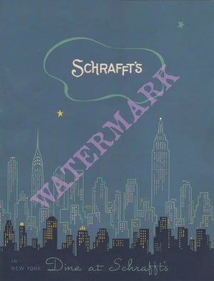Schrafft's, New York 1939 Menu Art