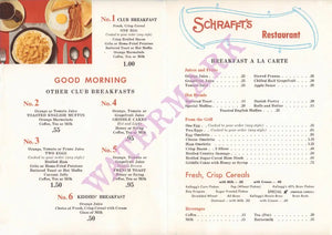 Schrafft's, New York 1960s | Vintage Menu Art - breakfast menu