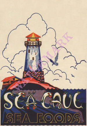 Sea Cave, Oakland 1952 Menu Art 