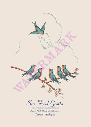 Sea Food Grotto, Detroit 1960s | Vintage Menu Art - cover