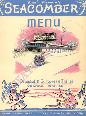 Seacomber, Malibu 1940s Menu Art