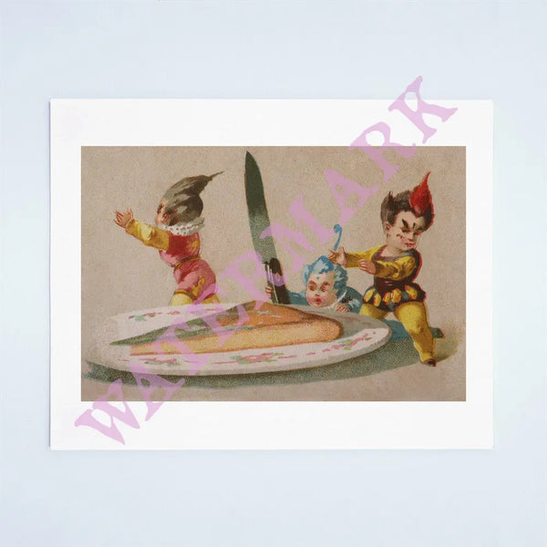 Set of Six Pixie Menu Cards 1877
