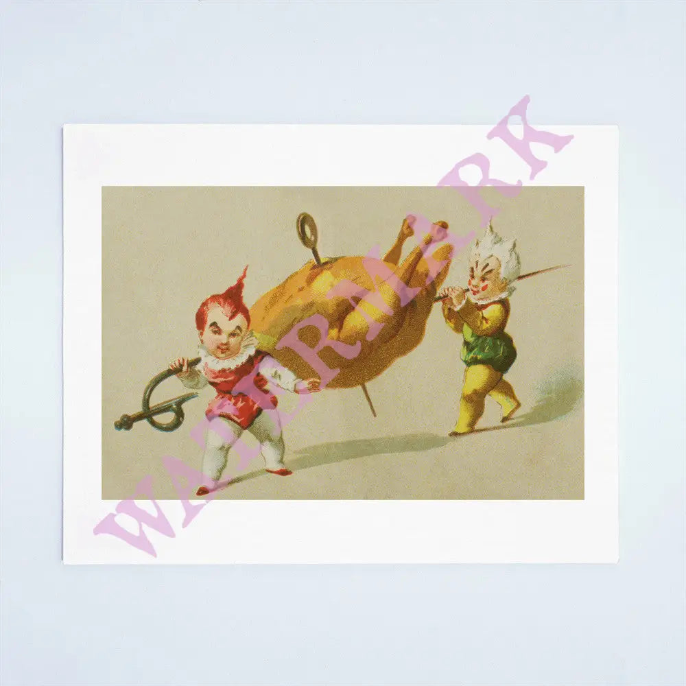 Set of Six Pixie Menu Cards 1877